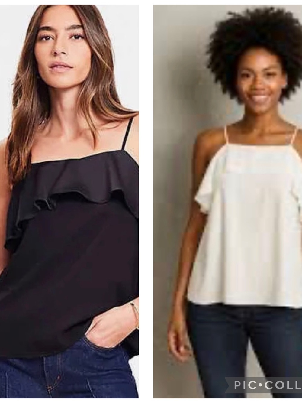 NWT LOFT Ruffle Square Neck Cami
Bundle // Black & Ivory Cream // Size Small